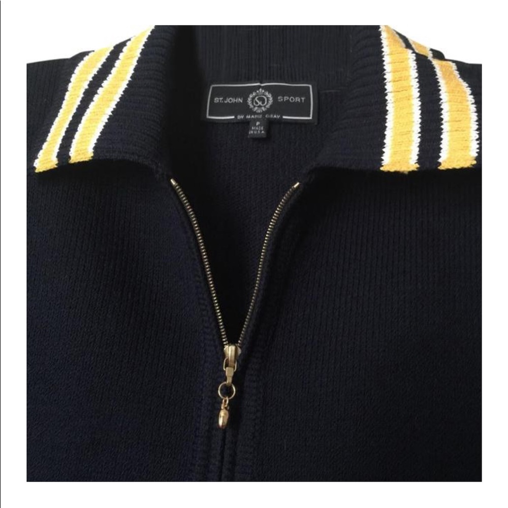 St John jacket/pants.  Bust 36, 23 long in.Navy